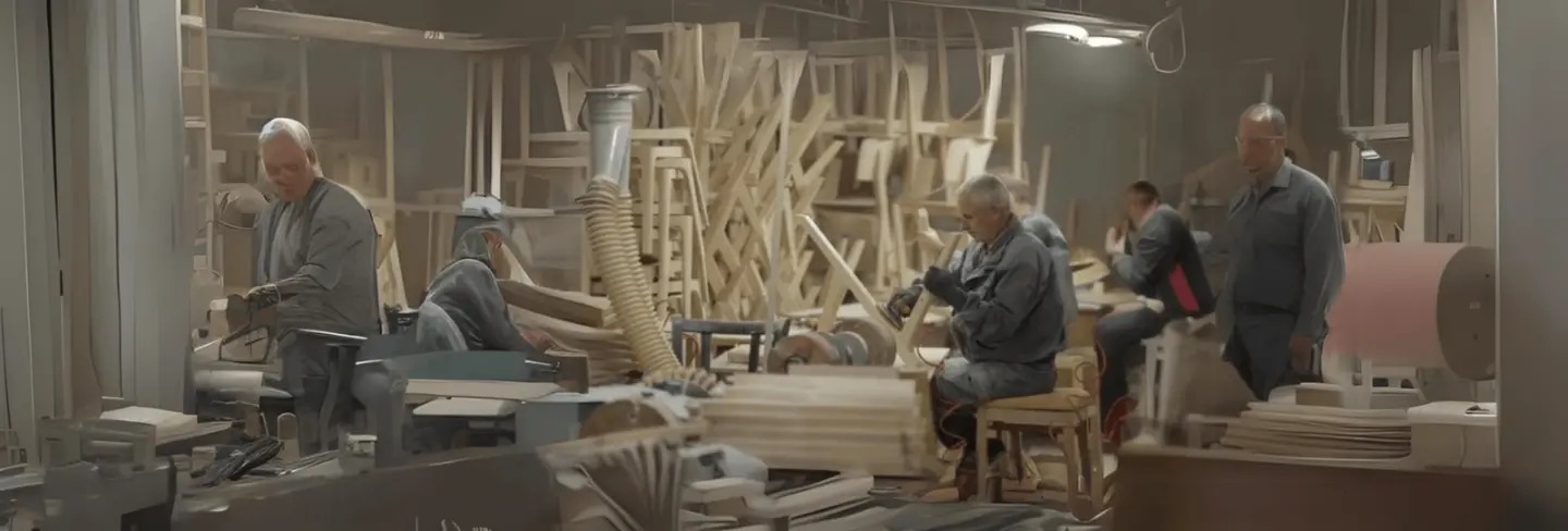 People working in workshop